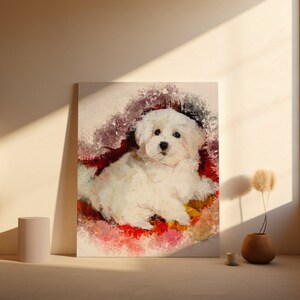 Custom Painting from your Photo, Personalized Pet Painting Canvas, Custom dog Portrait, Digital Print on Canvas Ready to Hang