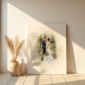 Custom Painting from your Photo, Personalized Wedding Painting Canvas, Custom Marriage Portrait, Digital Print on Canvas Ready to Hang