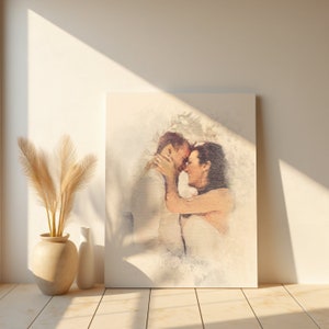 Custom Painting from your Photo, Personalized Wedding Painting Canvas, Custom Marriage Portrait, Digital Print on Canvas Ready to Hang