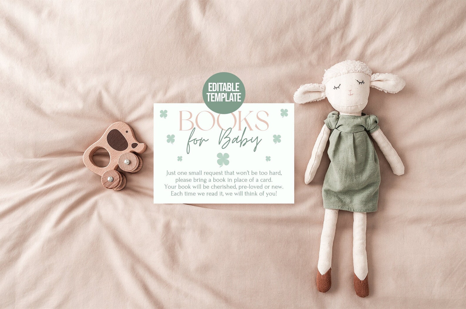 Editable Books for Baby Card, Little Lucky Charm Books for Baby