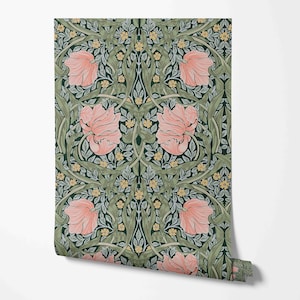 Pimpernel Wallpaper - William Morris Pattern - Removable Peel & Stick Wallpaper by Wild West - Pre-pasted - Non-pasted Materials