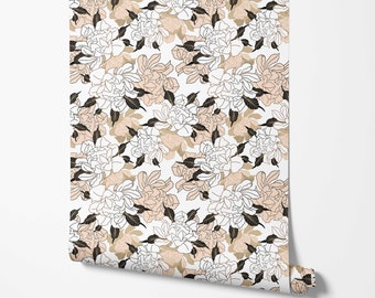 Moderne florale Wandbekleidung - Abnehmbare Peel & Stick Tapete von Wild West - Vorgeklebte - Nicht geklebte Materialien