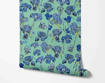 Irisbehang - Van Gogh-patroon - Verwijderbaar Peel & Stick-behang van Wild West - Voorgelijmd - Niet-geplakte materialen