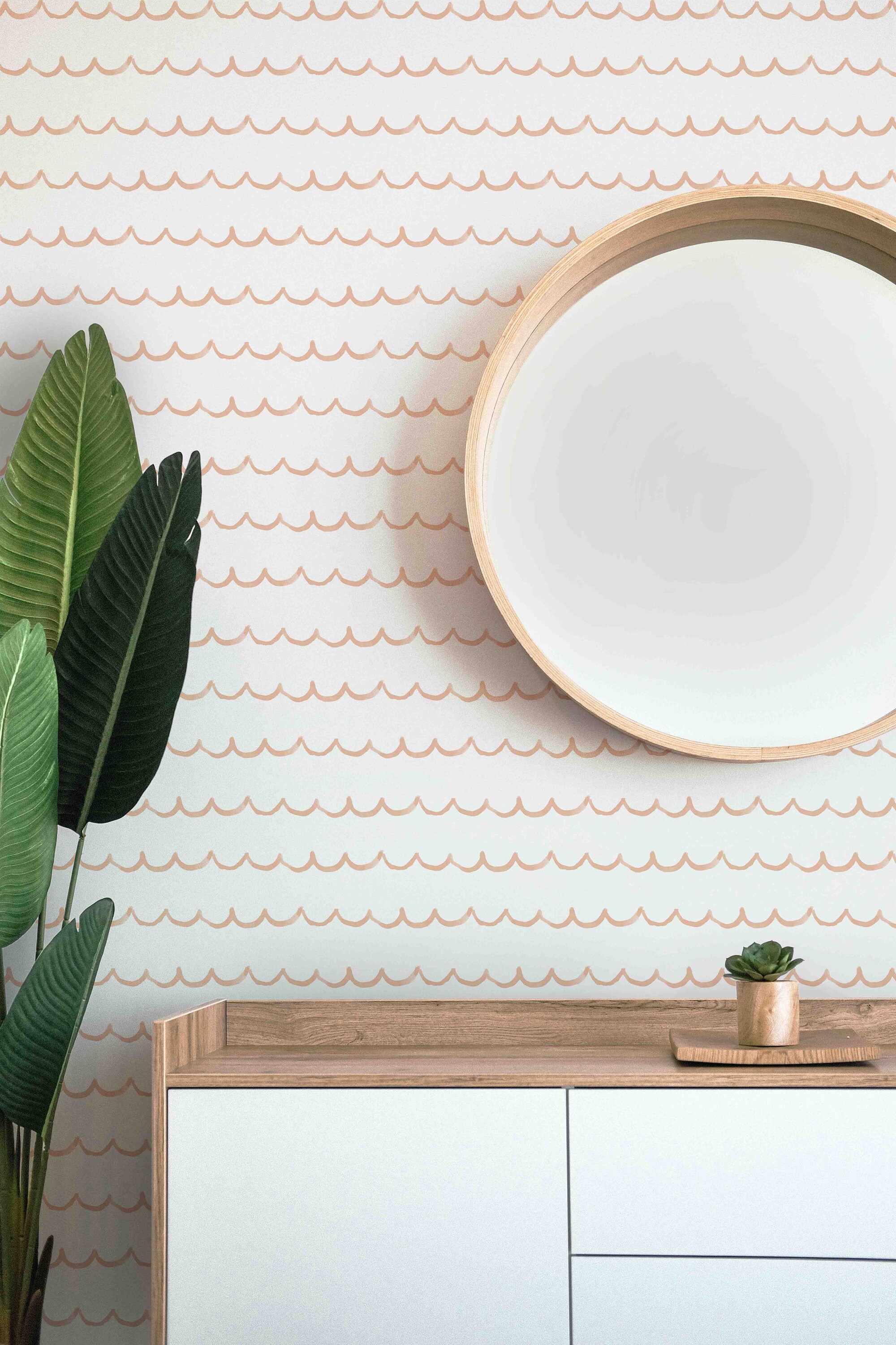 Wavy Lines Wallpaper Waves Pattern Removable Peel and Stick Wallpaper ...