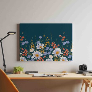 Floral Illustration Canvas Wall Art Print - Floral Wall Art - Ready to Hang - Large Sizes Available - Canvas by Wild West