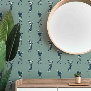 Golfer Wallpaper Sports Pattern Removable Peel and Stick Wallcovering
