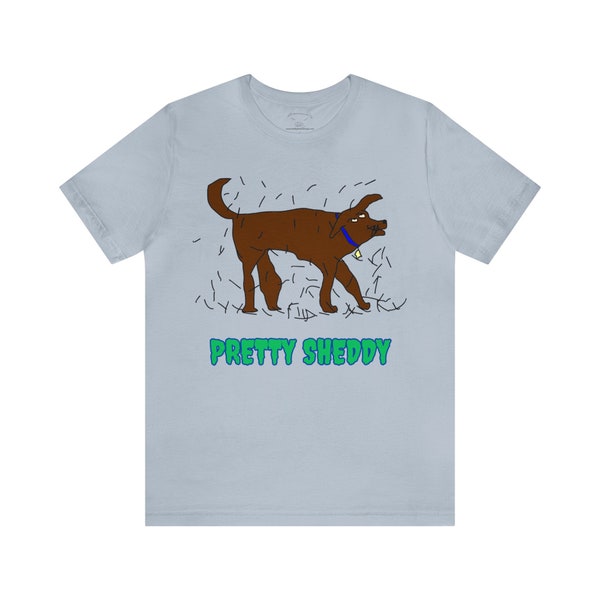 Jolie cachette, chien, remise, fourrure, chien de ferme, t-shirt drôle, t-shirt amusant, mal dessiné, chemise mal dessiné, jersey à manches courtes