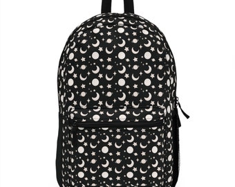 Starry Night Backpack, Celestial Black Gold Bag, Galaxy  display picture 1