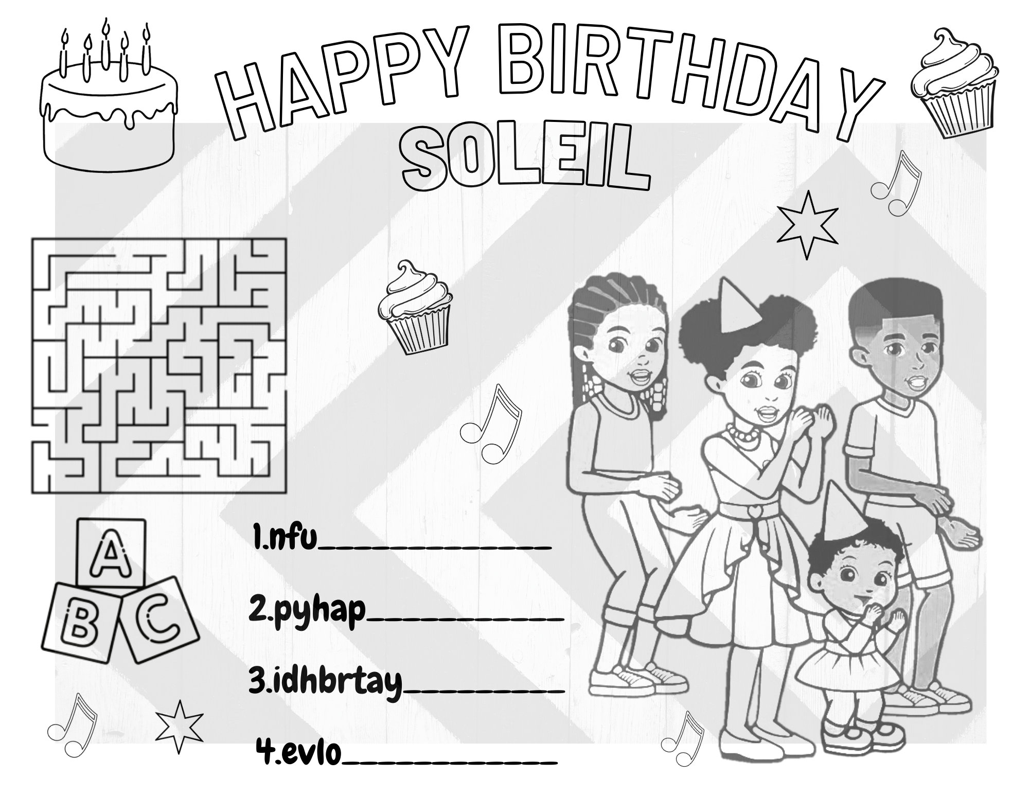 Custom Gracie's Corner Happy Birthday Friends Activity Etsy