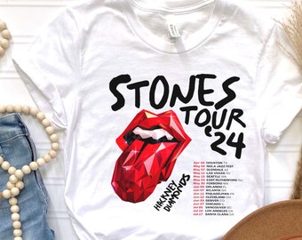 The Rolling Stones Hackney Diamonds Tour 2024 Schedule List T-Shirt, Rolling Stones 2024 Hackney Diamonds Tour Shirt, Rolling Stones Shirt