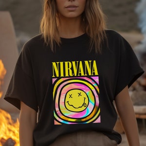 Nirvana Smile Face Sweatshirt, Nirvana Smile Face Shirt, Rock Band Shirt, Valentine's Day For Girls, Nirvana Crewneck, Trendy Sweatshirt