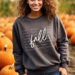 Fall Words Sweatshirt, Fall Sweatshirt for Women, Hello Fall Crewneck, Autumn Sweatshirt, Fall Graphic Hoodie