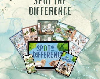Spot the Difference Printable Puzzles, Visual Discrimination Activity Book (PDF)