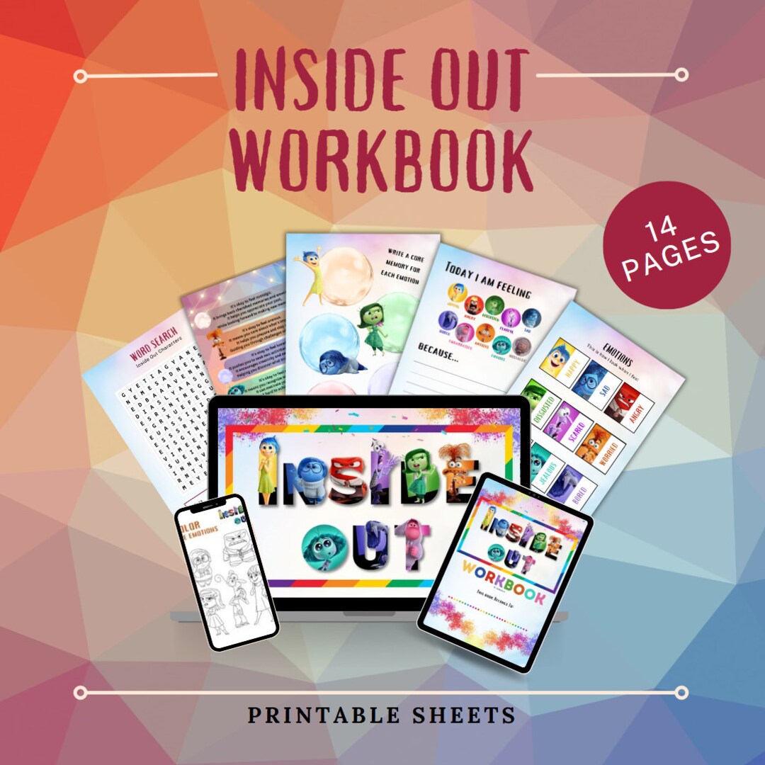 Inside Out Kids Workbook Activity Sheets Printable Sheets Instant