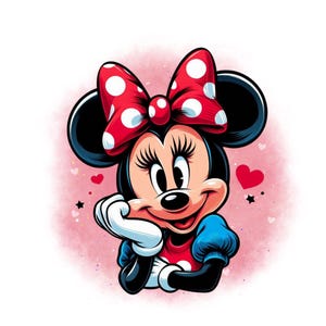 Minnie mouse watercolor background, minnie mouse png clipart, Minnie birthday, instant download