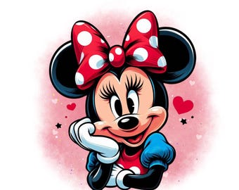 Minnie mouse watercolor background, minnie mouse png clipart, Minnie birthday, instant download