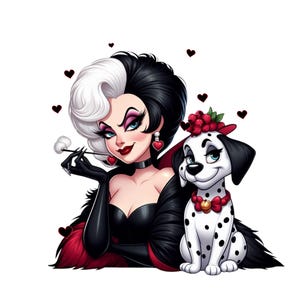 cruella de vil png clipart, 101 dálmatas png, 101 dálmatas vilão, vilão cruella, download instantâneo