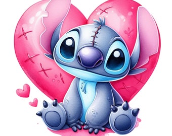 かなさま専用スティッチ ハ－ト スティッチのPNGクリップアート、スティッチラブデザイン、スティッチ