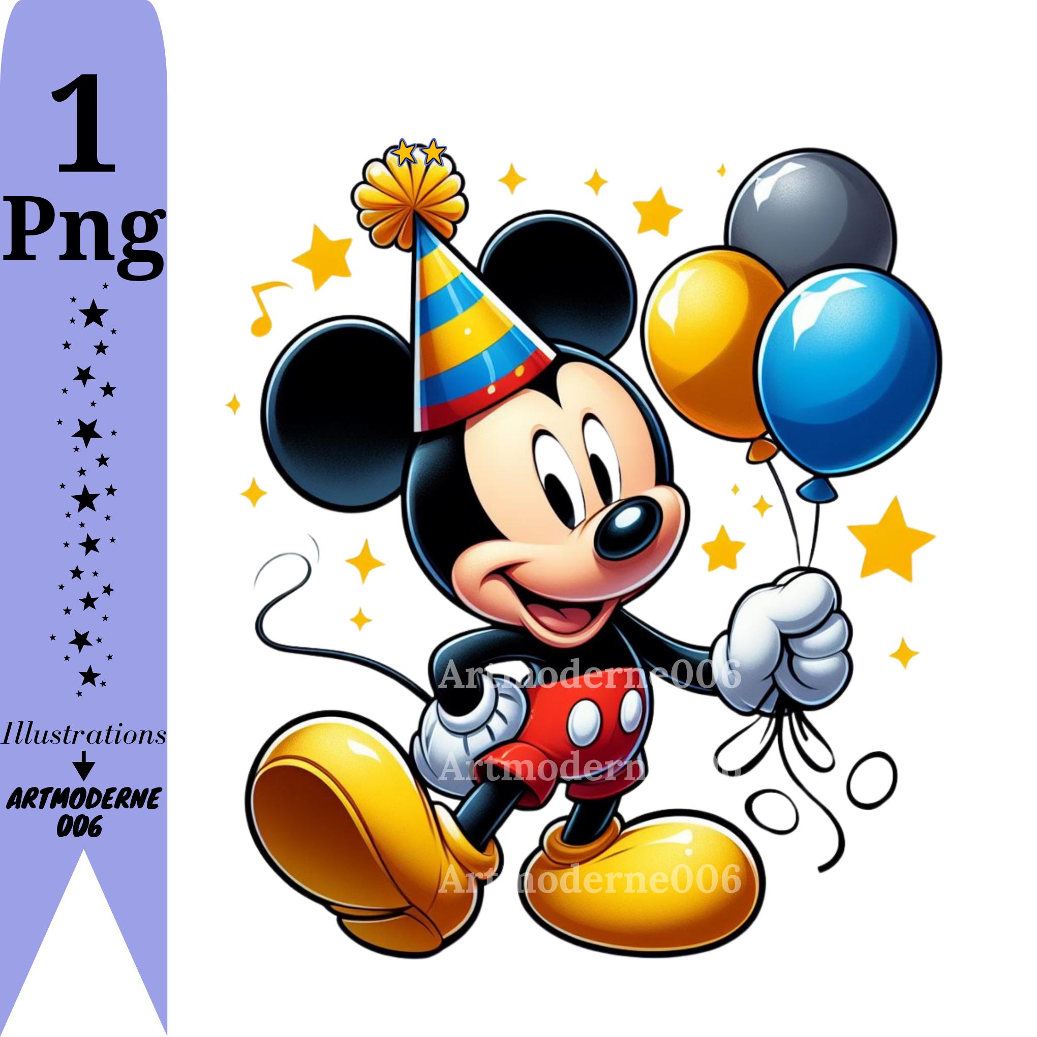 Mickey Mouse Floating With Balloons