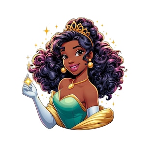Princess tiana png clipart,  the princess and the frog, Princess tiana png, instant download