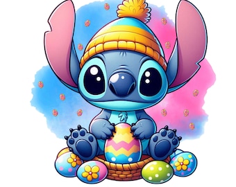 Stitch easter design, Stitch png clipart, cute stitch image