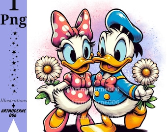 デイジーダックとドナルドダックのダンス - デジタルダウンロード SVG