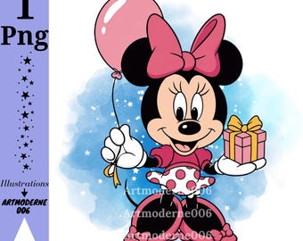 Minnie mouse birthday, minnie mouse png clipart, minnie mouse gift, instant download
