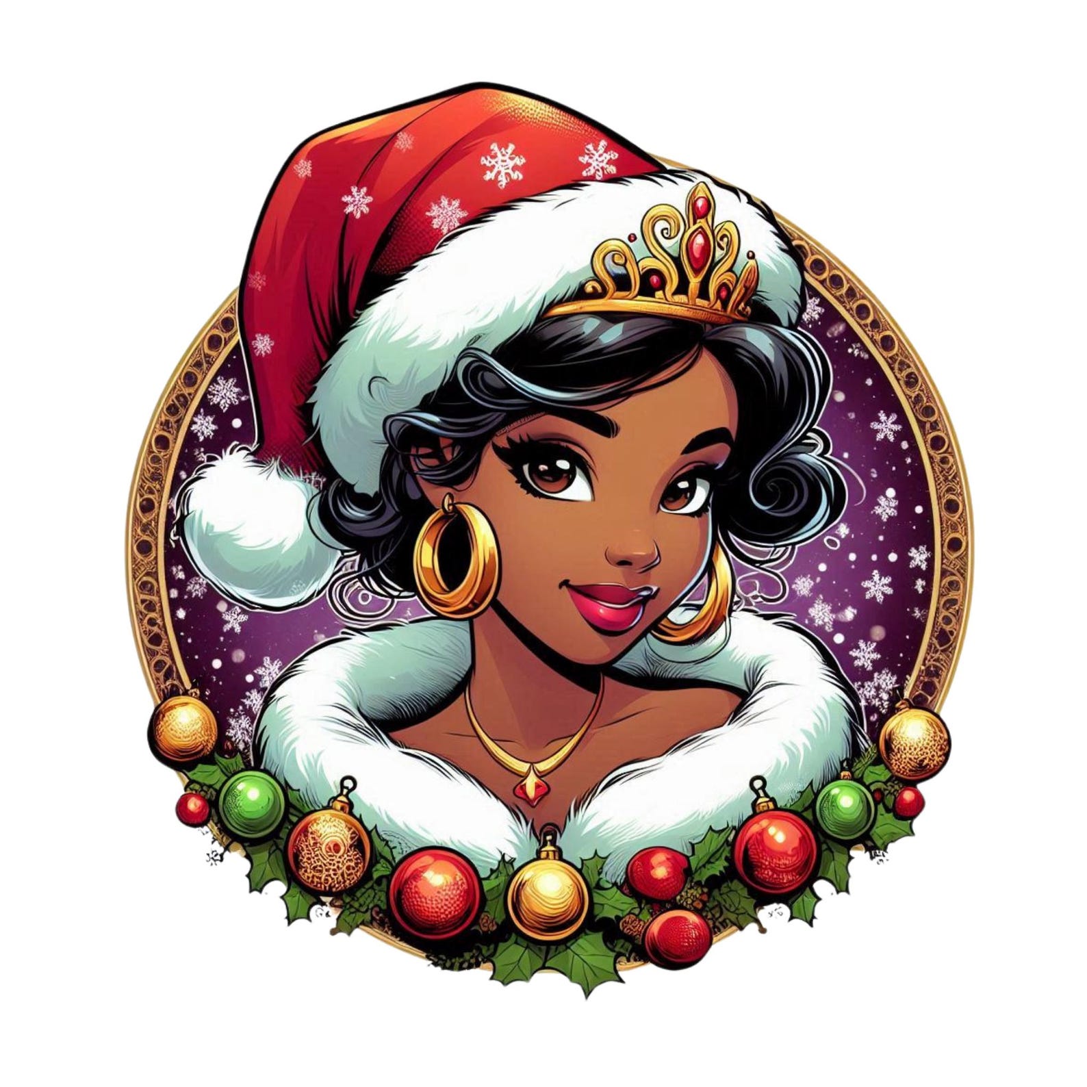 Princess Tiana Christmas, the Princess and the Frog Png Clipart