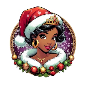 Princess tiana christmas,  the princess and the frog png clipart, Princess tiana png, instant download