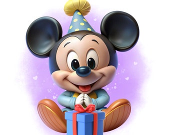 Mickey mouse png clipart,  cute Mickey mouse birthday, Mickey mouse watercolor background, instant download
