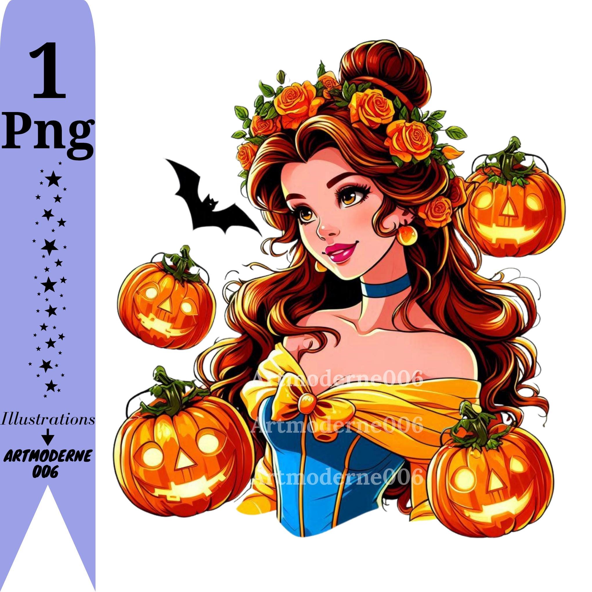 Princess belle png clipart, Princess belle halloween, belle pumpkin, beauty and the beast, instant download