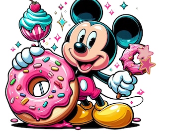 Mickey mouse png clipart, Mickey mouse donut, mickey mouse sweet, instant download
