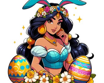 Princess jasmine easter design, Princess jasmine png clipart,  Aladdin Princess, cute jasmine png, instant download