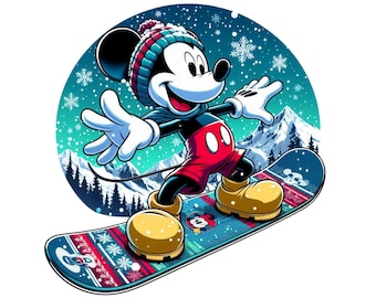 Mickey Mouse Snowboard, Mickey Mouse Png Clipart, Mickey Mouse
