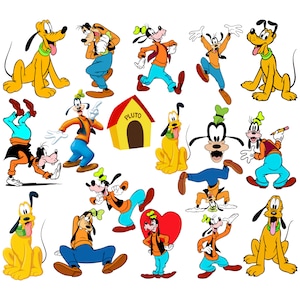 Goofy and Pluto png bundle, Goofy png clipart,  Pluto png clipart, Mickey mouse friends, instant download