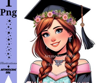 Princess anna png clipart, Princess anna graduation design, frozen princess anna, frozen png, elsa anna, instant download