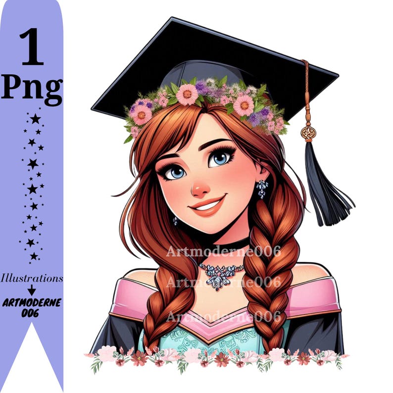 Princess Anna Png Clipart, Princess Anna Graduation Design, Frozen ...