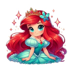 the little mermaid png clipart, Princess ariel png, cute ariel, instant download