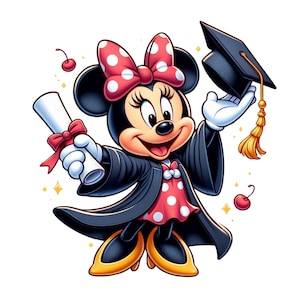 minnie mouse graduation design, minnie mouse png clipart, minnie mouse school graduate, instant download