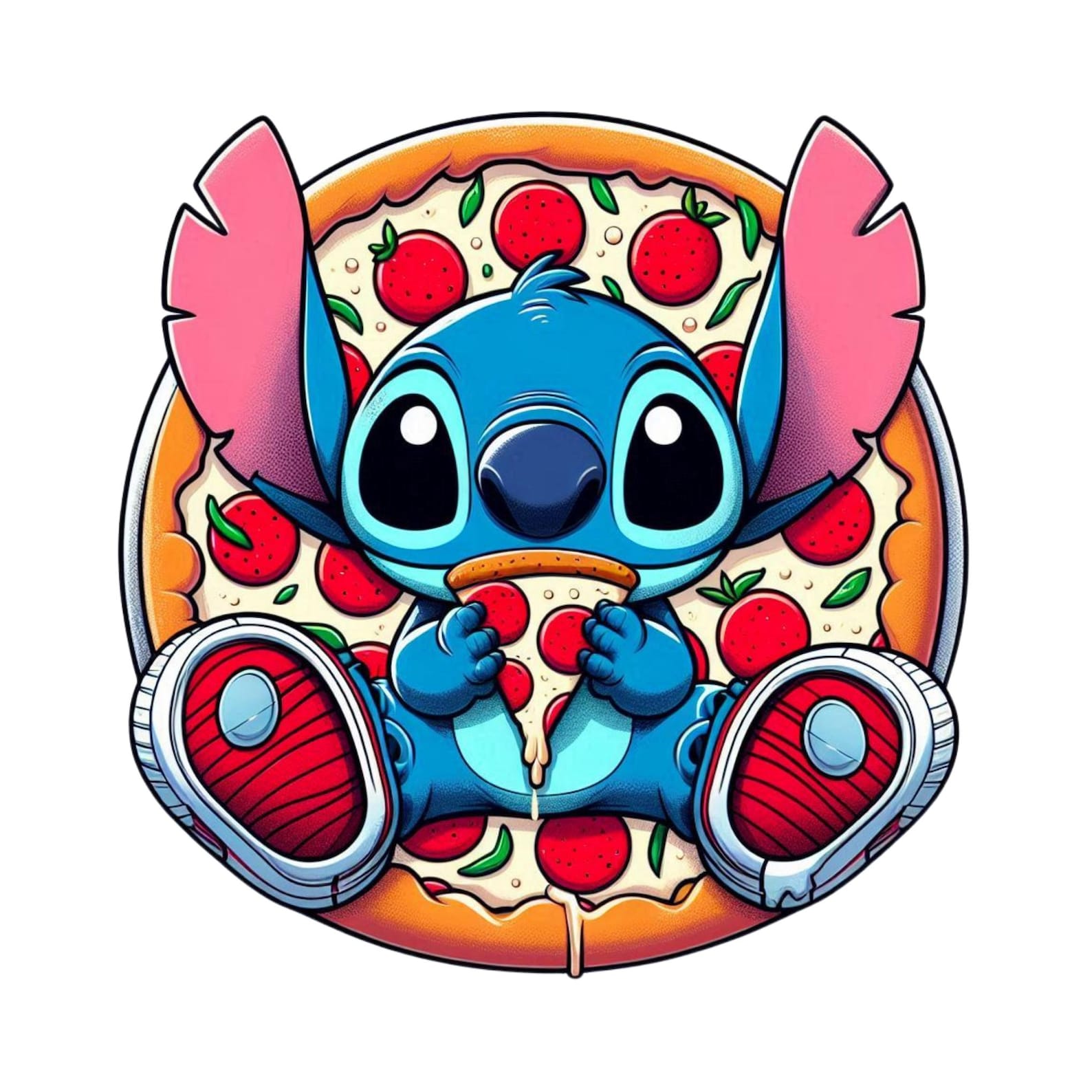Stitch Diners Stitch Png Clipart, Stitch Eating Pizza, Stitch Food, Lilo and Stitch ...