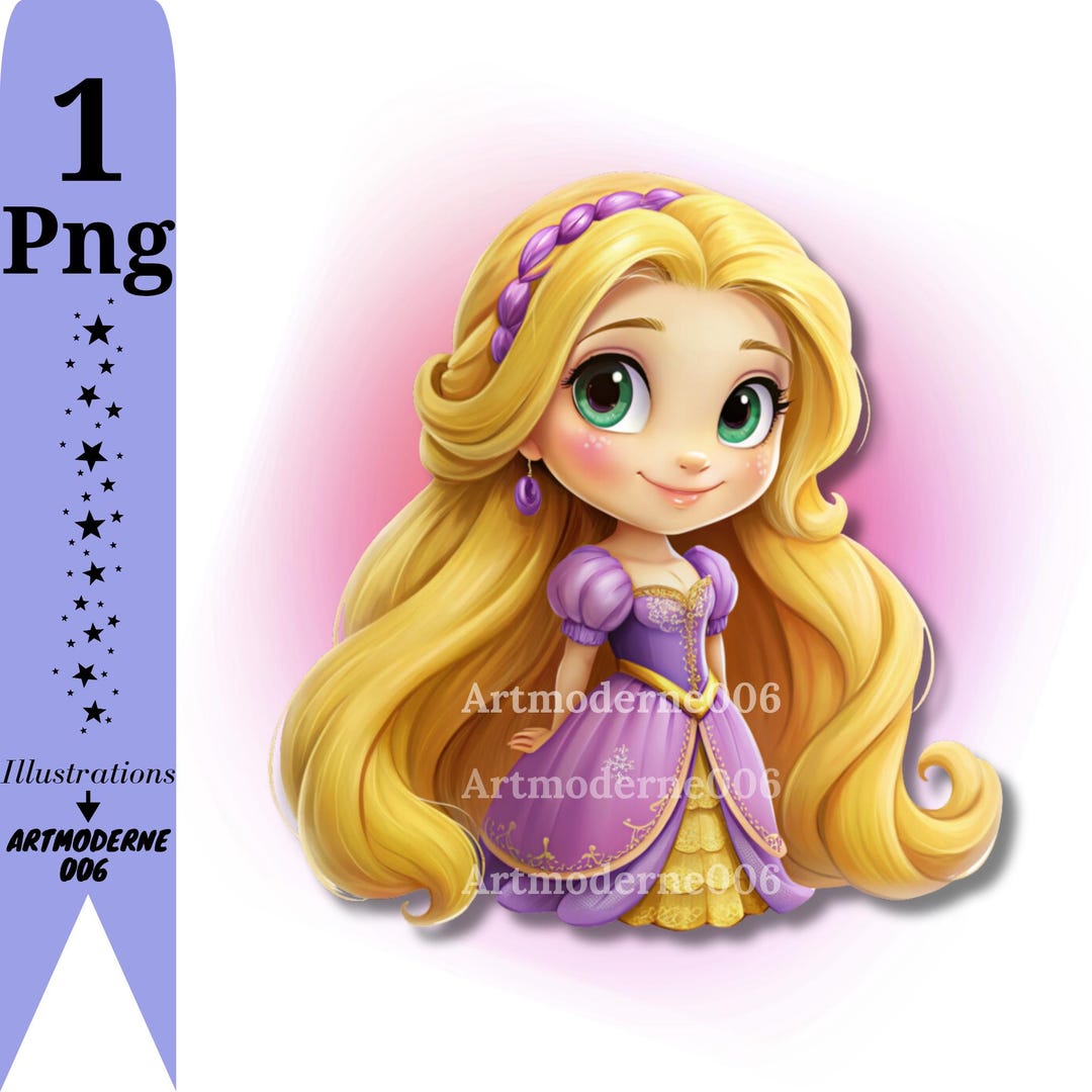 かわいいラプンツェルのpngクリップアート、プリンセスラプンツェルの