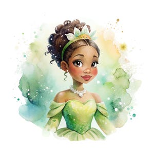 Princess tiana hand drawn, the princess and the frog png clipart, Princess tiana png, instant download