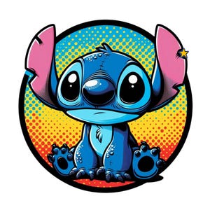 stitch png clipart, stitch round design, cute stitch image, lilo and stitch character, instant download