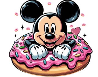 Mickey mouse png clipart, Mickey mouse donut, cute mickey head, instant download
