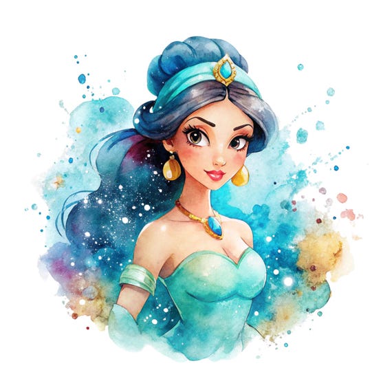 ジャスミン姫の手描きイラスト、ジャスミンのPNGクリップアート