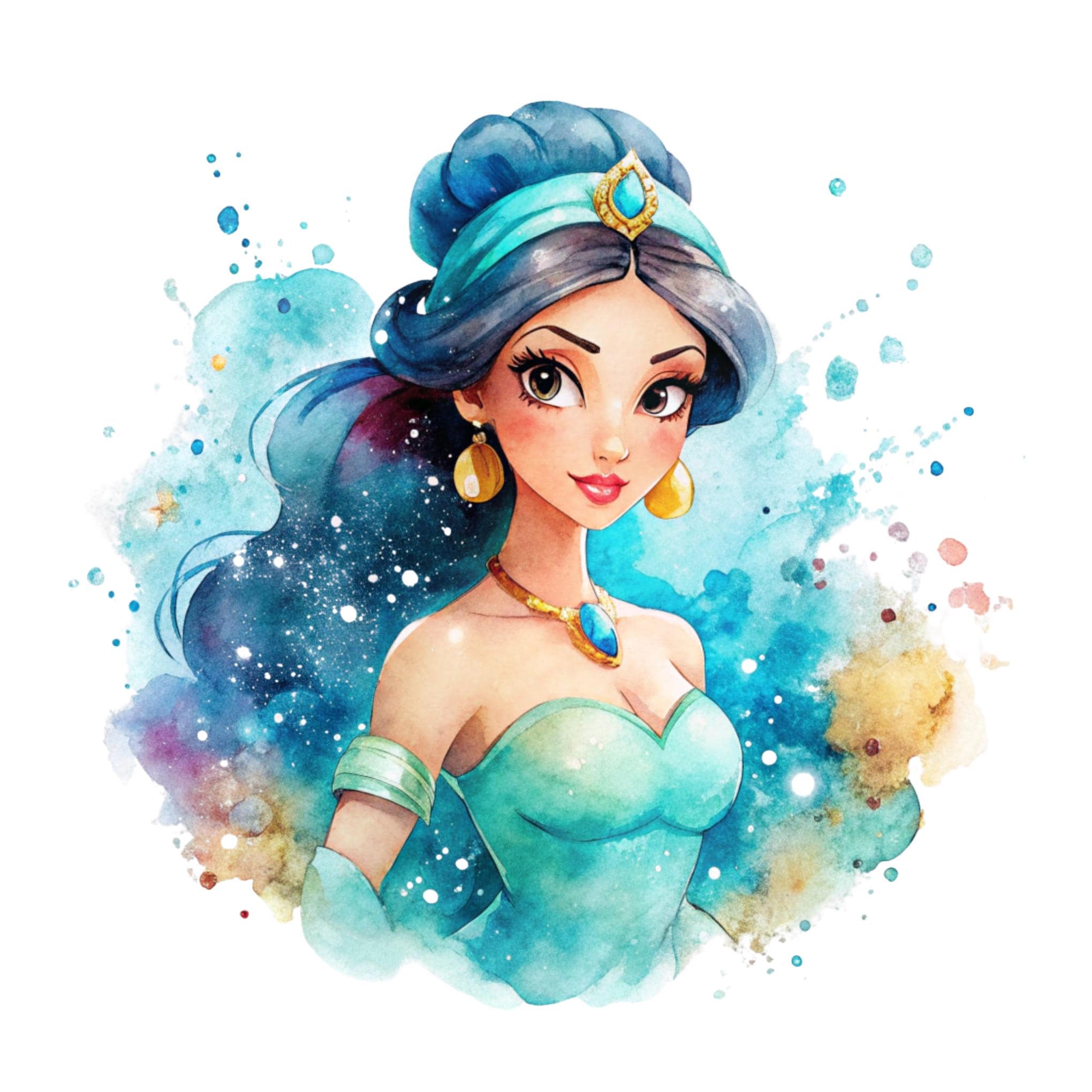 ジャスミン姫の手描きイラスト、ジャスミンのPNGクリップアート