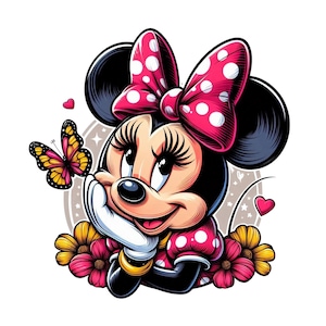 Minnie mouse spring, minnie mouse png clipart, cute minnie mouse image, instant download