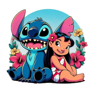 lilo and stitch png clipart, cute stitch png, lilo png, best friends, instant download
