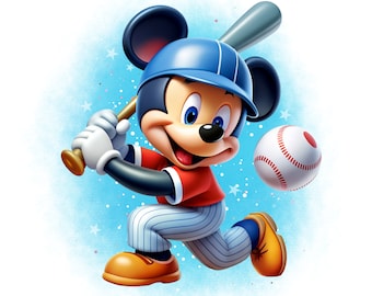 Mickey mouse png clipart, Mickey mouse baseball, baby mickey, instant download