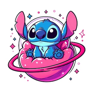 stitch in space, stitch png clipart, stitch astronaut, lilo and stitch character, cute stitch image, instant download